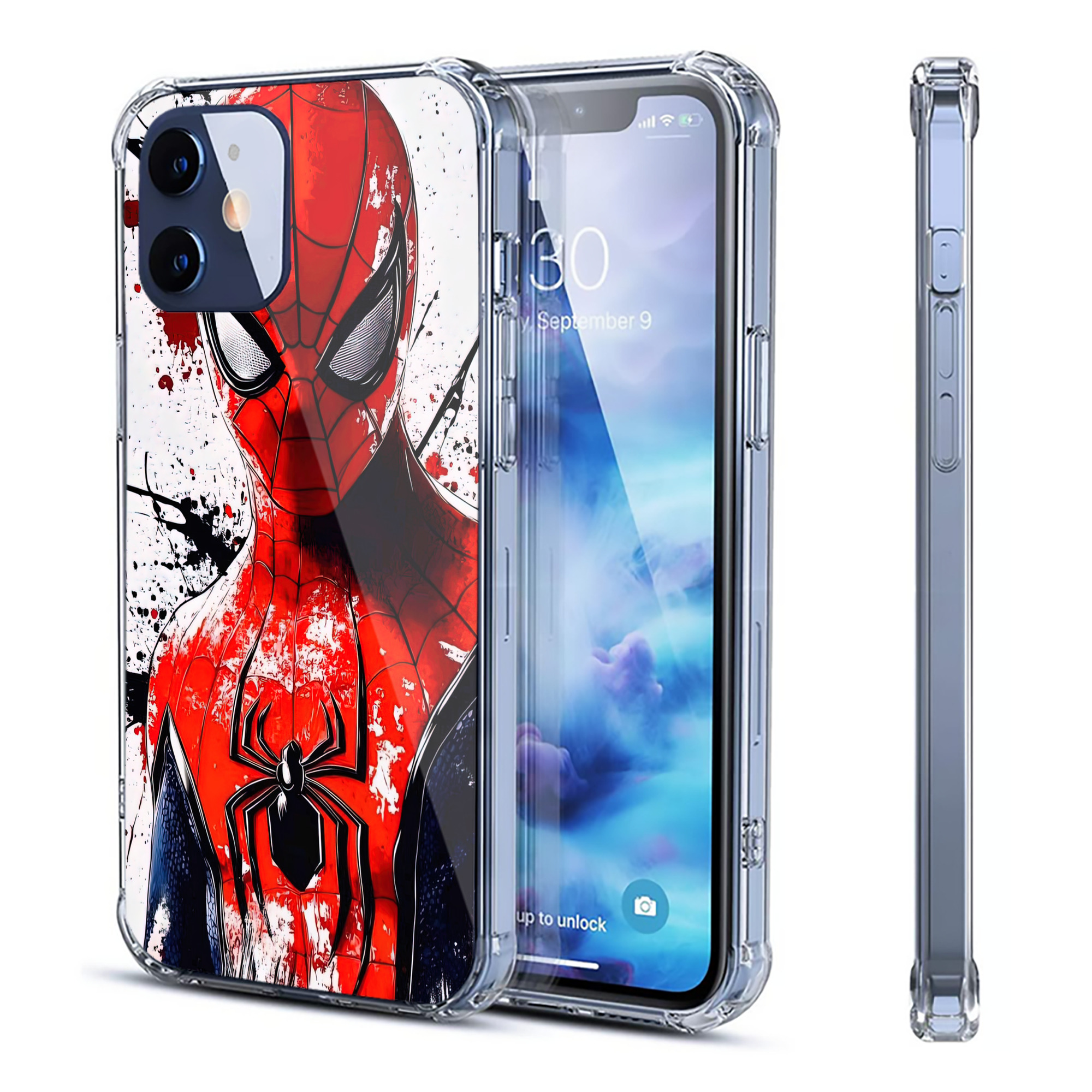 （画像用） Spider Man スパイダーマン 【iPhone 12シリーズ対応】透明スマホケース（クリアソフトケース）